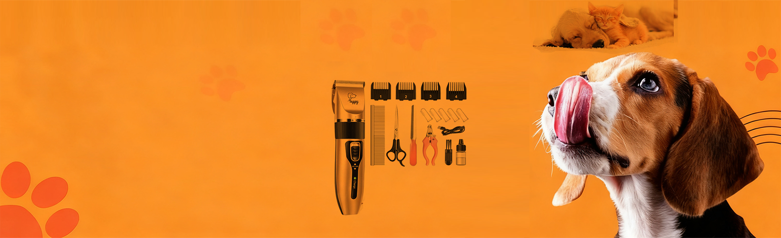 Professional Baisibei Dog Hair Trimmer Set with Accessories, Battery-Powered Pet Grooming Clipper for Dogs, CE Certified, 110-240V, 4-Hour Charging Time
