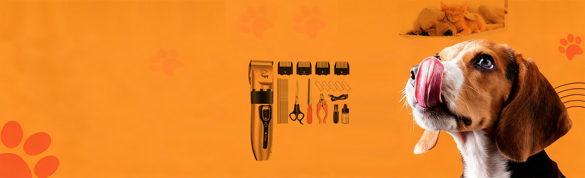Professional Baisibei Dog Hair Trimmer Set with Accessories, Battery-Powered Pet Grooming Clipper for Dogs, CE Certified, 110-240V, 4-Hour Charging Time