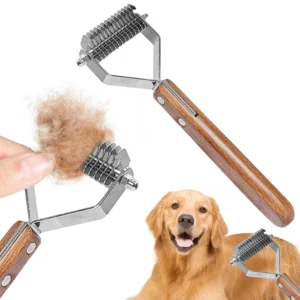 Wooden Handle Dog Grooming Comb