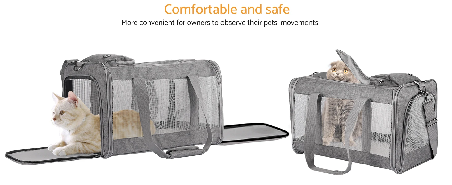 collapsible cat carrier dog pet carriers dogs car seat airline approved bag travel cabin