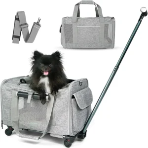 Rolling Pet Carrier 15lb Airline Approved​